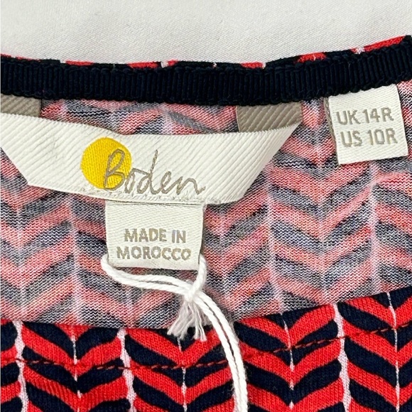 Boden NWT Cherry Red Chevron Twist Amelie
Jersey A-Line short sleeve Dress 10 - Picture 3 of 13